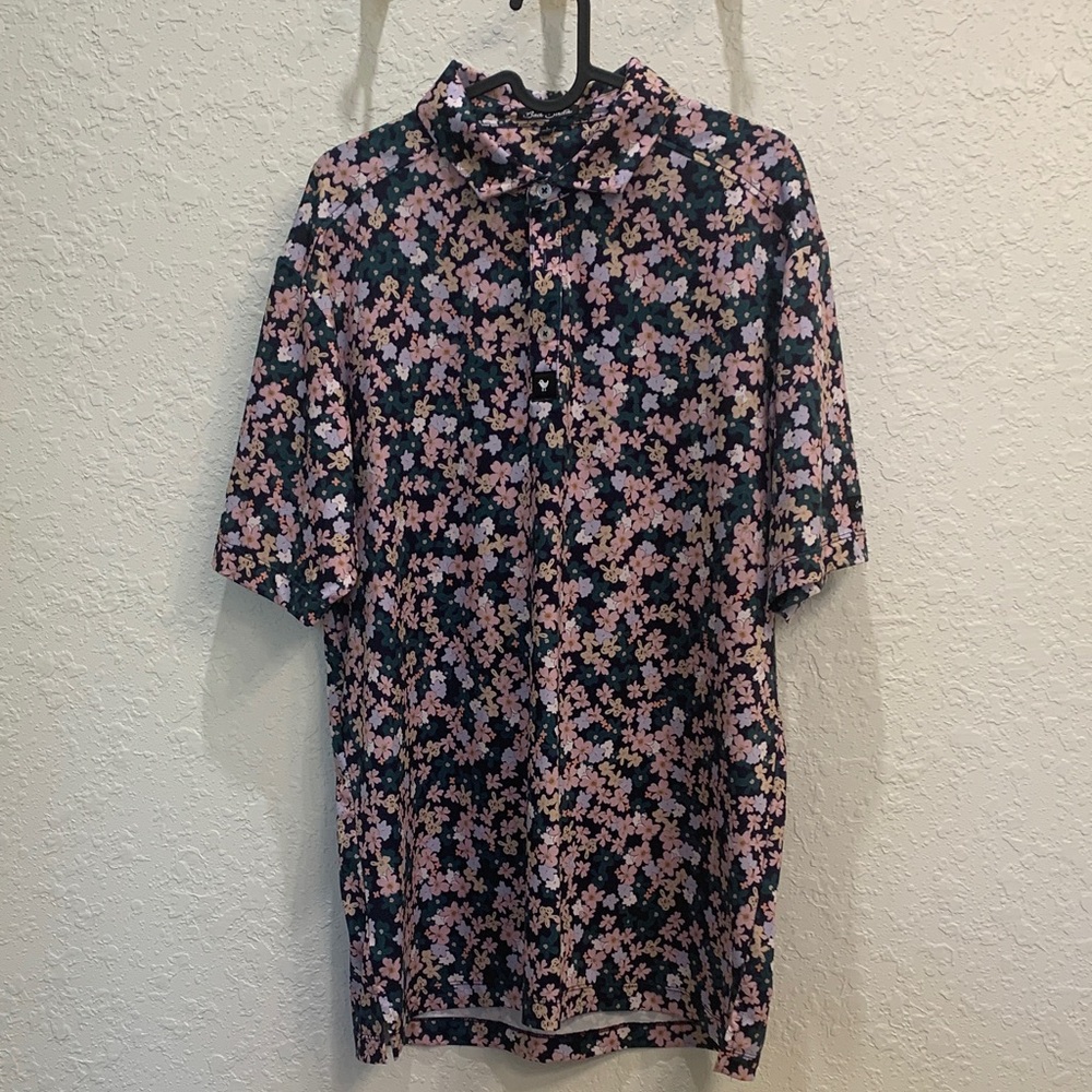 Bad Birdie Floral Shirt - Dark Blue with Flowers
